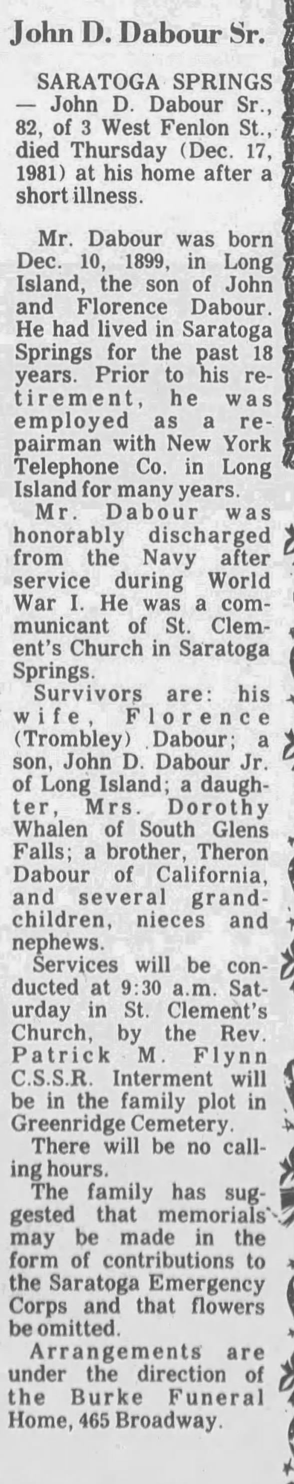 Death of John Dabour
